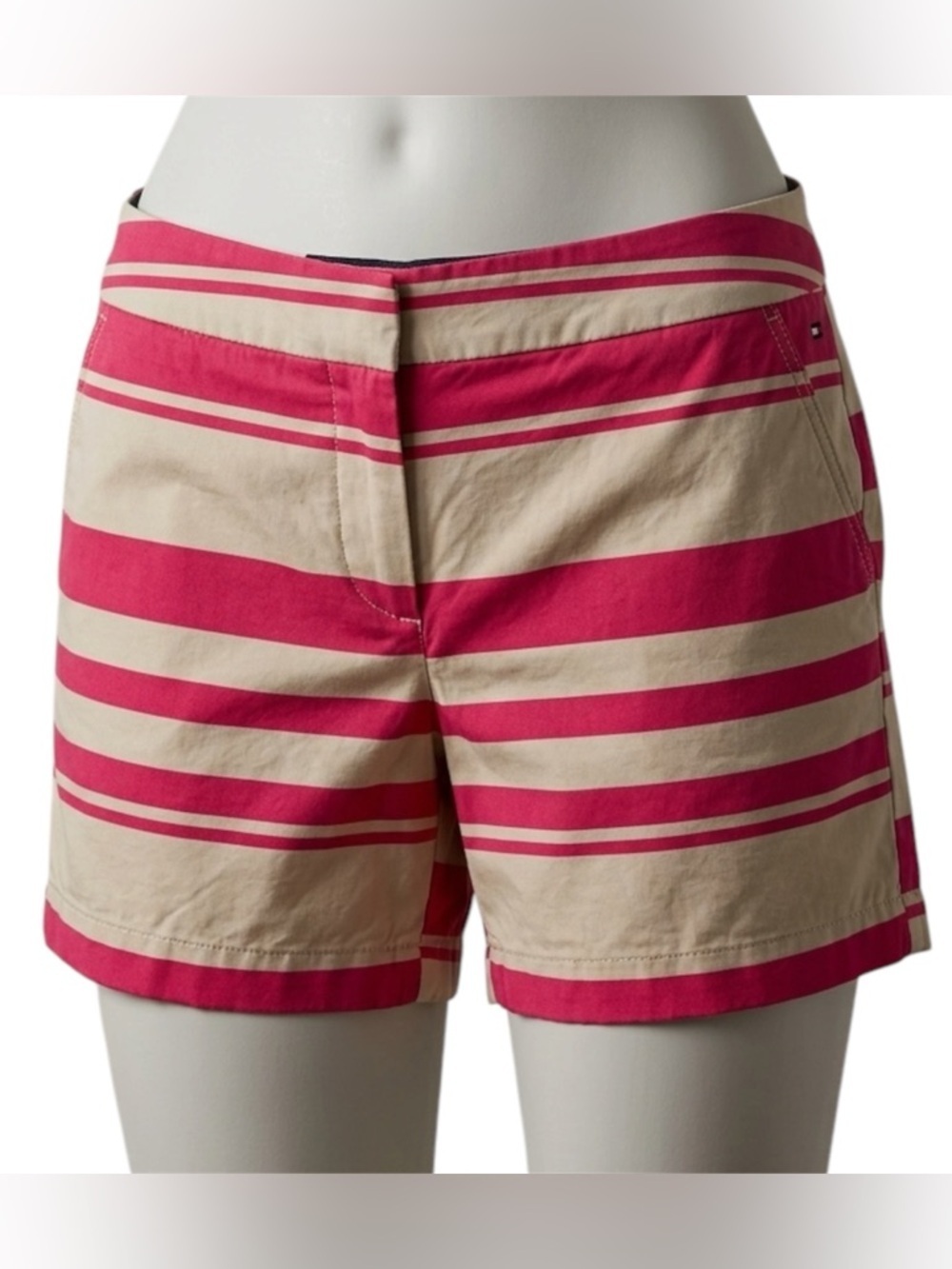 Tommy Hilfiger Pink-and Beige Striped Shorts size 8